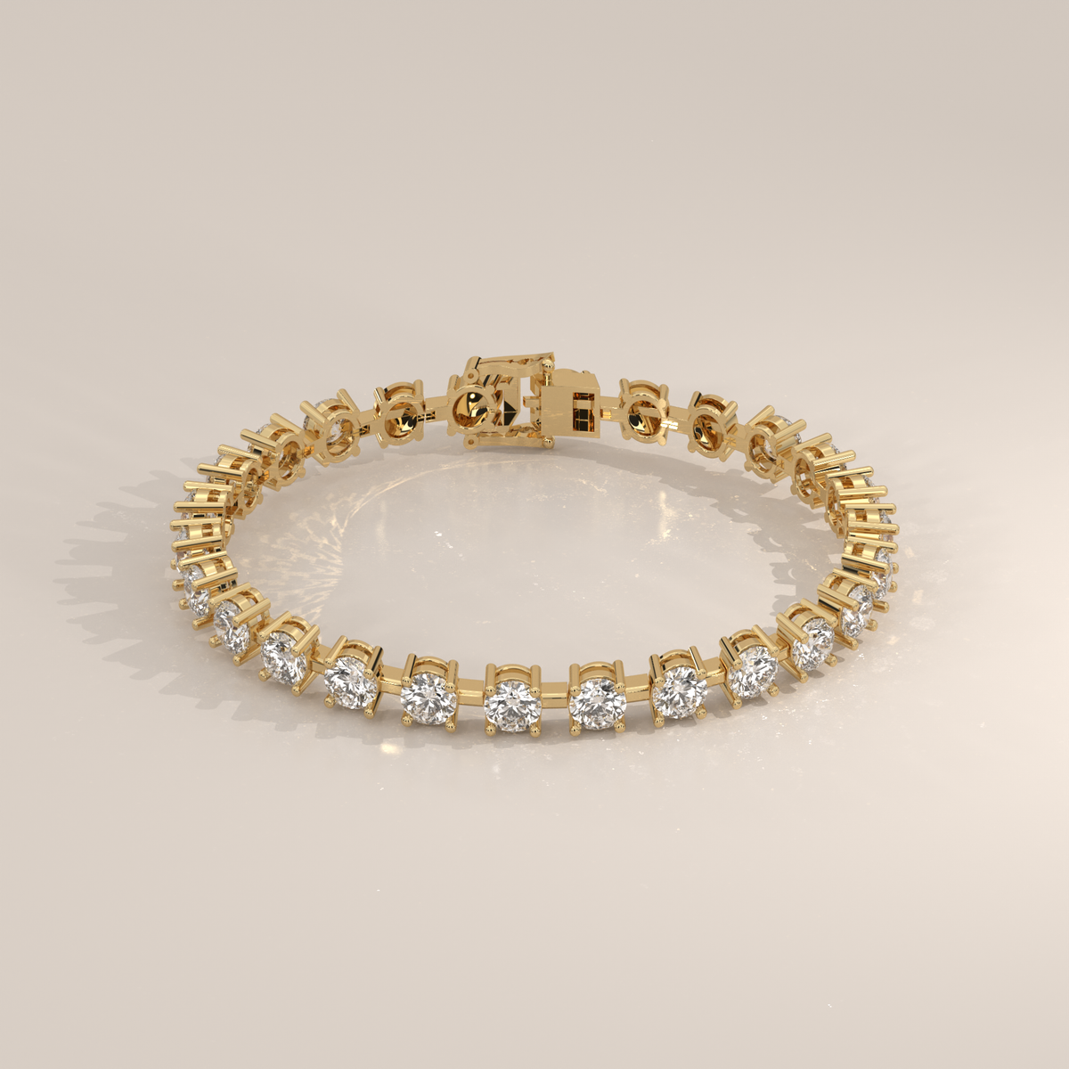 Round Lab Grown Diamond Tennis Bracelet in Rose Gold