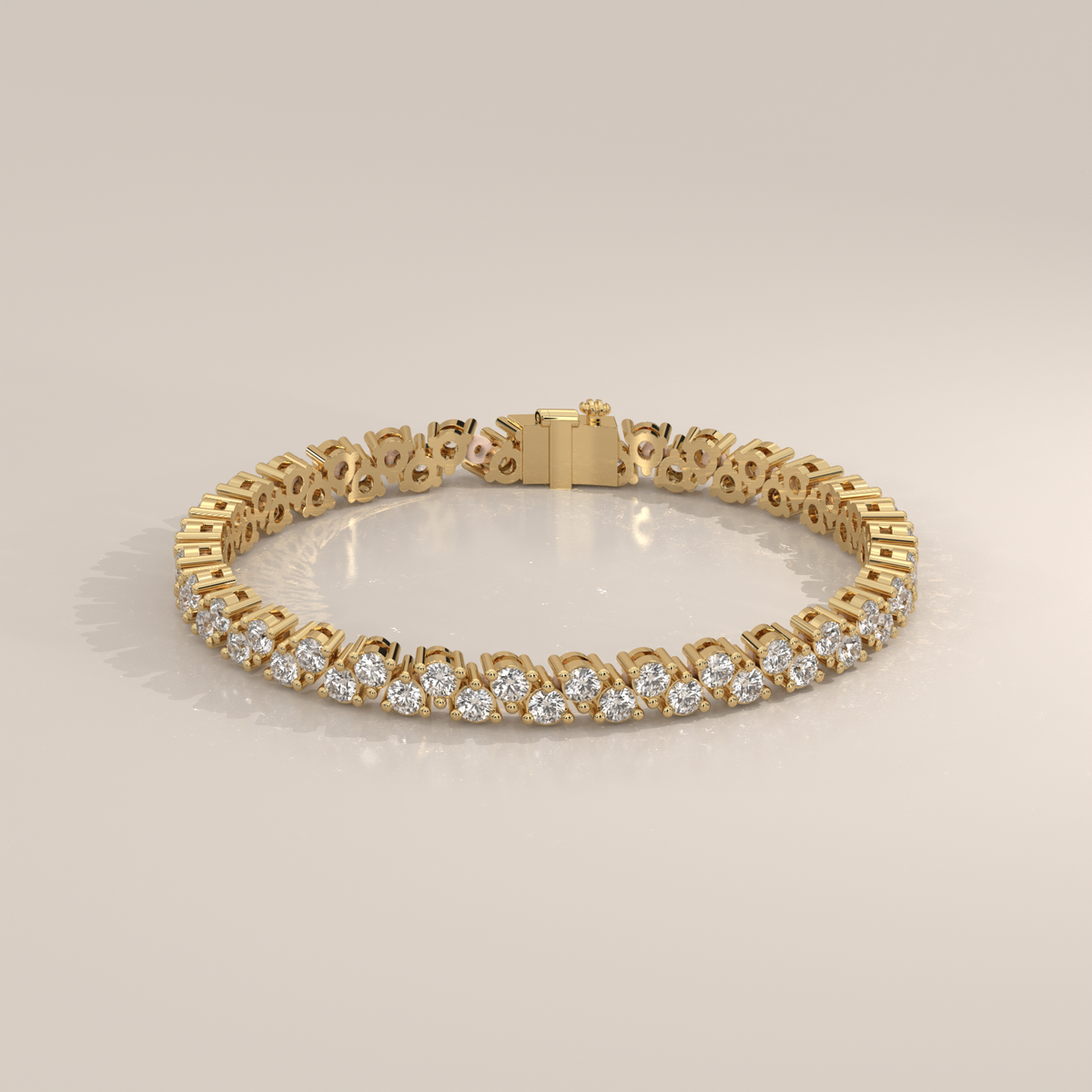 Round Lab Grown Diamond Tennis Bracelet with Scalloped Links