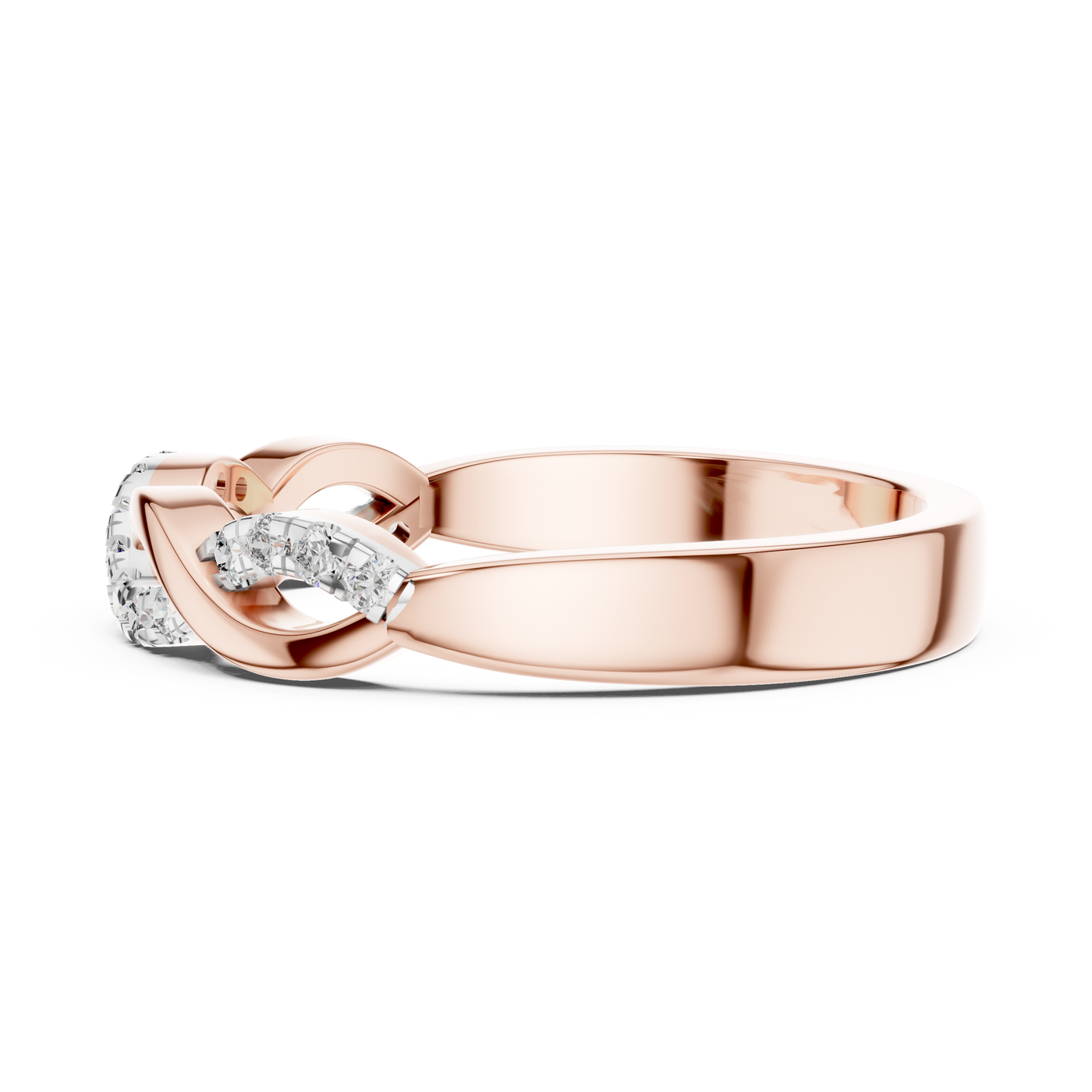 Pavé Infinity Crossover Lab Grown Diamond Wedding Band
