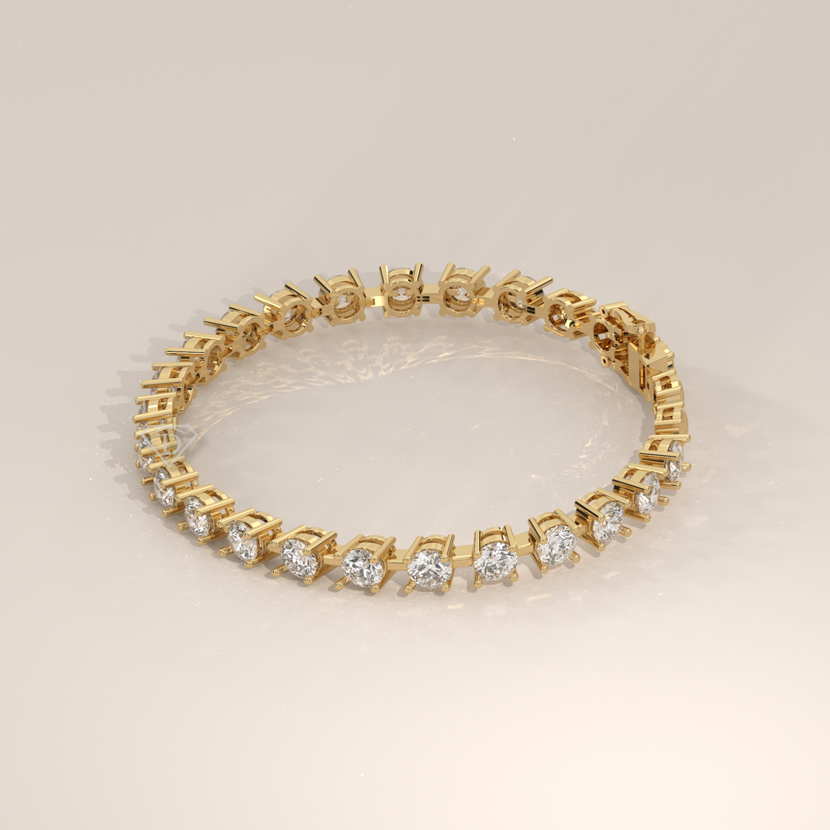 Round Lab Grown Diamond Tennis Bracelet in Rose Gold