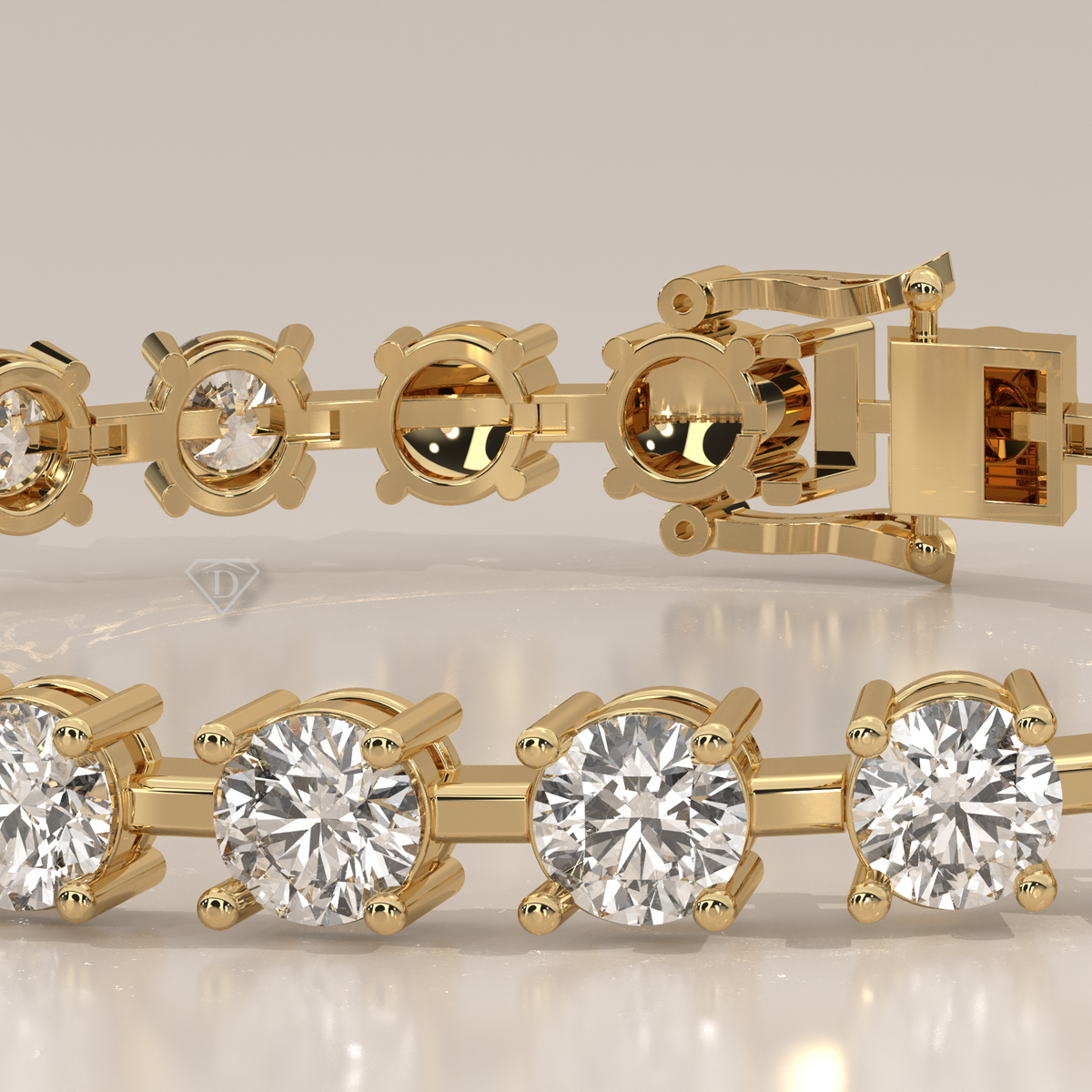 Round Lab Grown Diamond Tennis Bracelet in Rose Gold