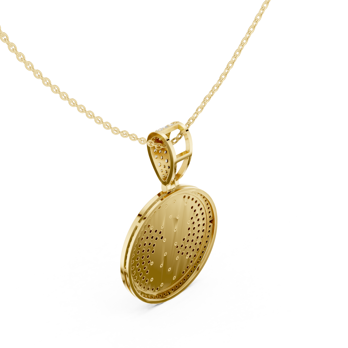 Iced Out Dollar Sign Lab Grown Diamond Medallion Pendant