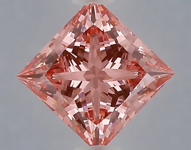 1.07 carat fancy vivid pink princess lab grown diamond VVS2 clarity