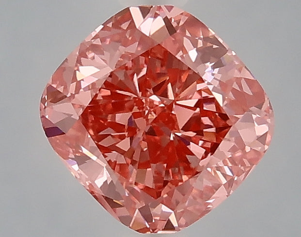 1.51 carat fancy vivid pink cushion lab grown diamond VVS2 clarity