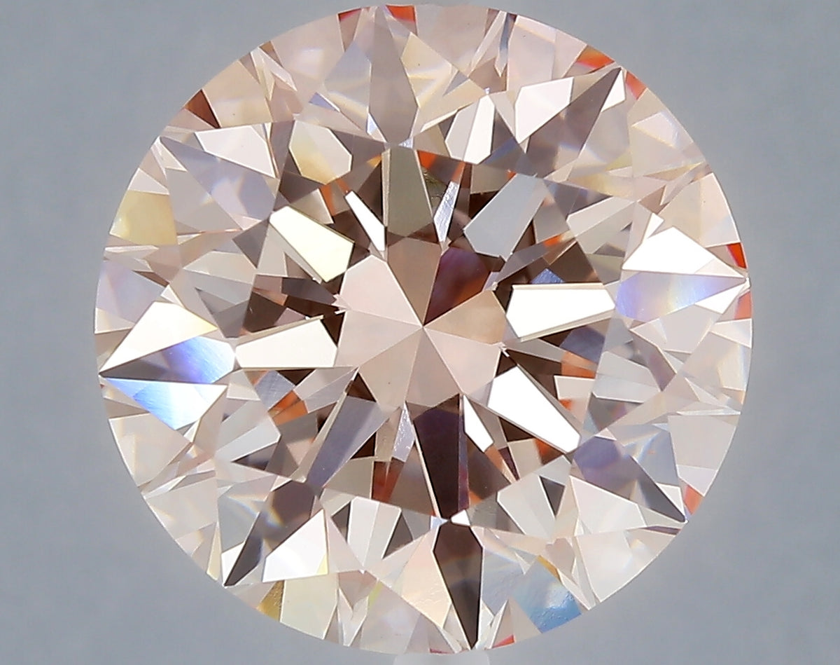 10.47 carat fancy intense pink round lab grown diamond VS1 clarity