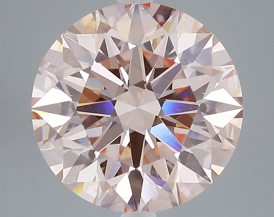 7.36 carat fancy intense pink round lab grown diamond VVS2 clarity