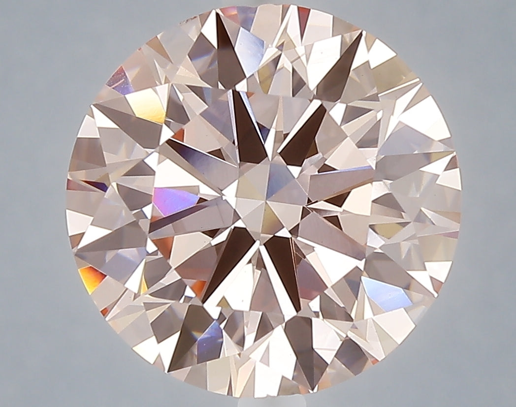 6.01 carat fancy intense pink round lab grown diamond VS2 clarity
