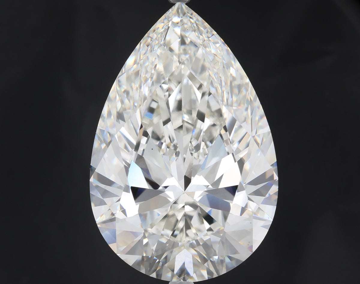 27.51 carat pear lab grown diamond G color VS1 clarity