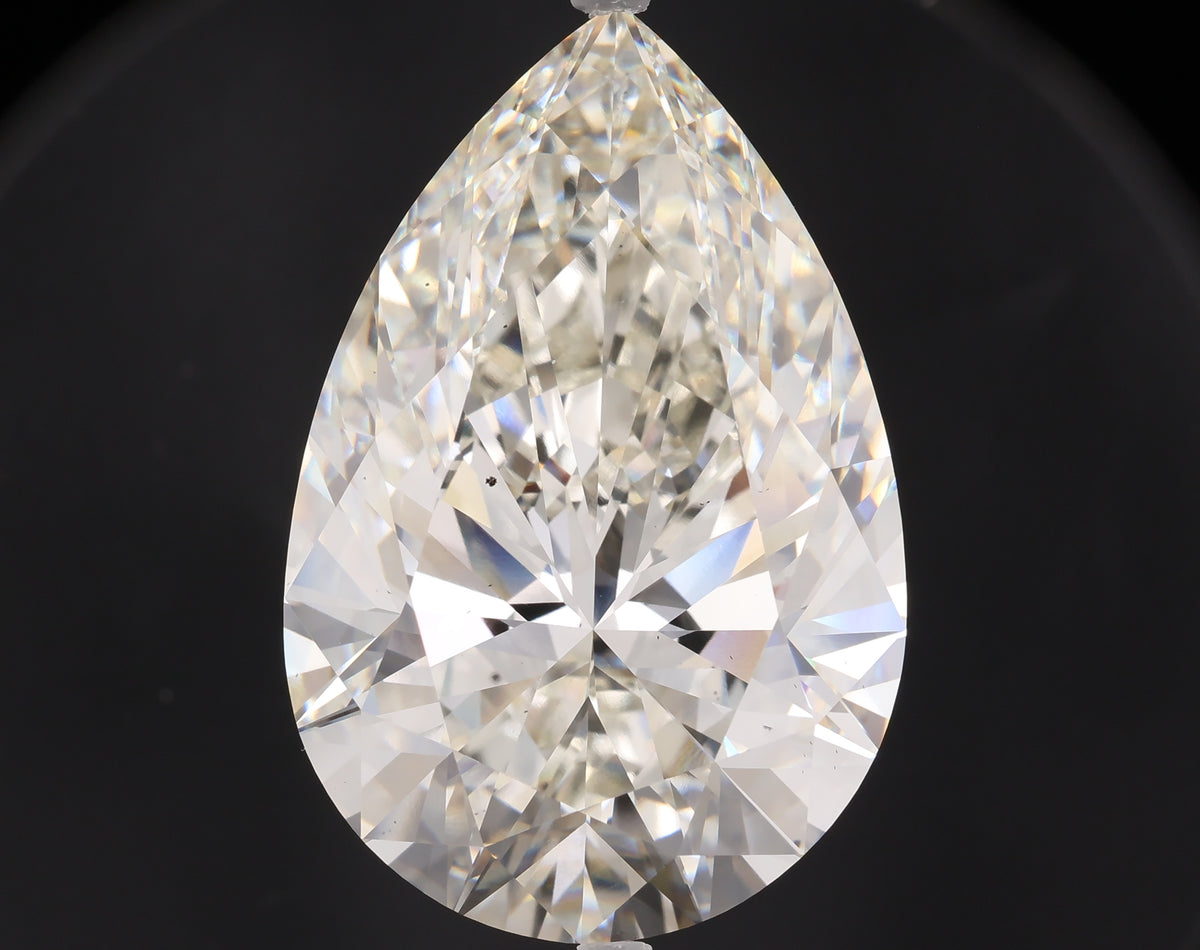 41.29 carat pear lab grown diamond I color VS2 clarity