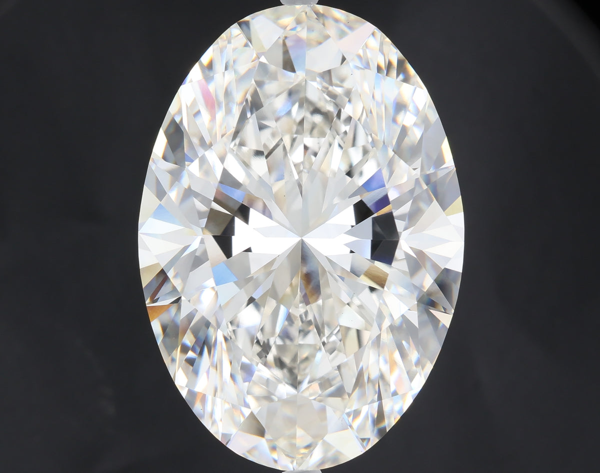 35.88 carat oval lab grown diamond G color VVS2 clarity