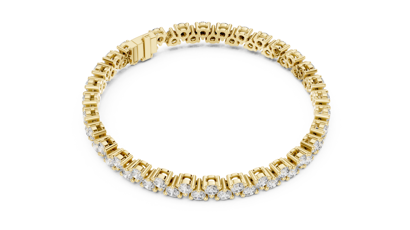 Round Lab Grown Diamond Tennis Bracelet with Scalloped Links