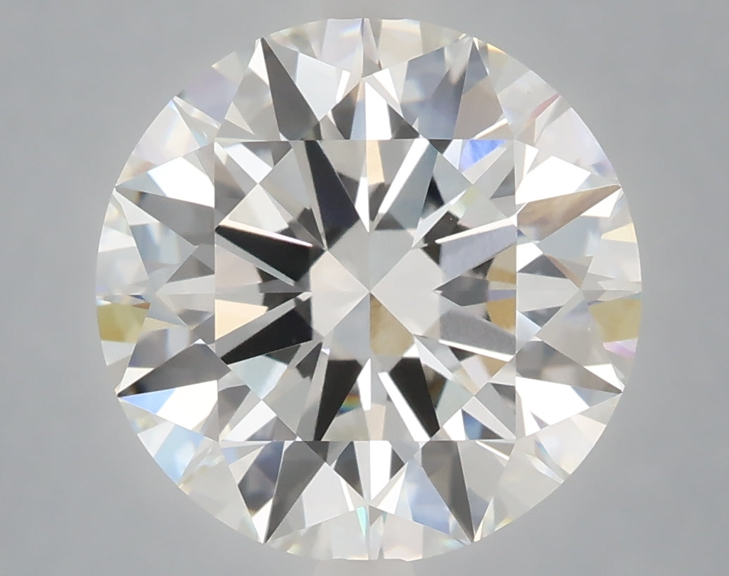 6.04 carat round lab grown diamond F color VVS2 clarity