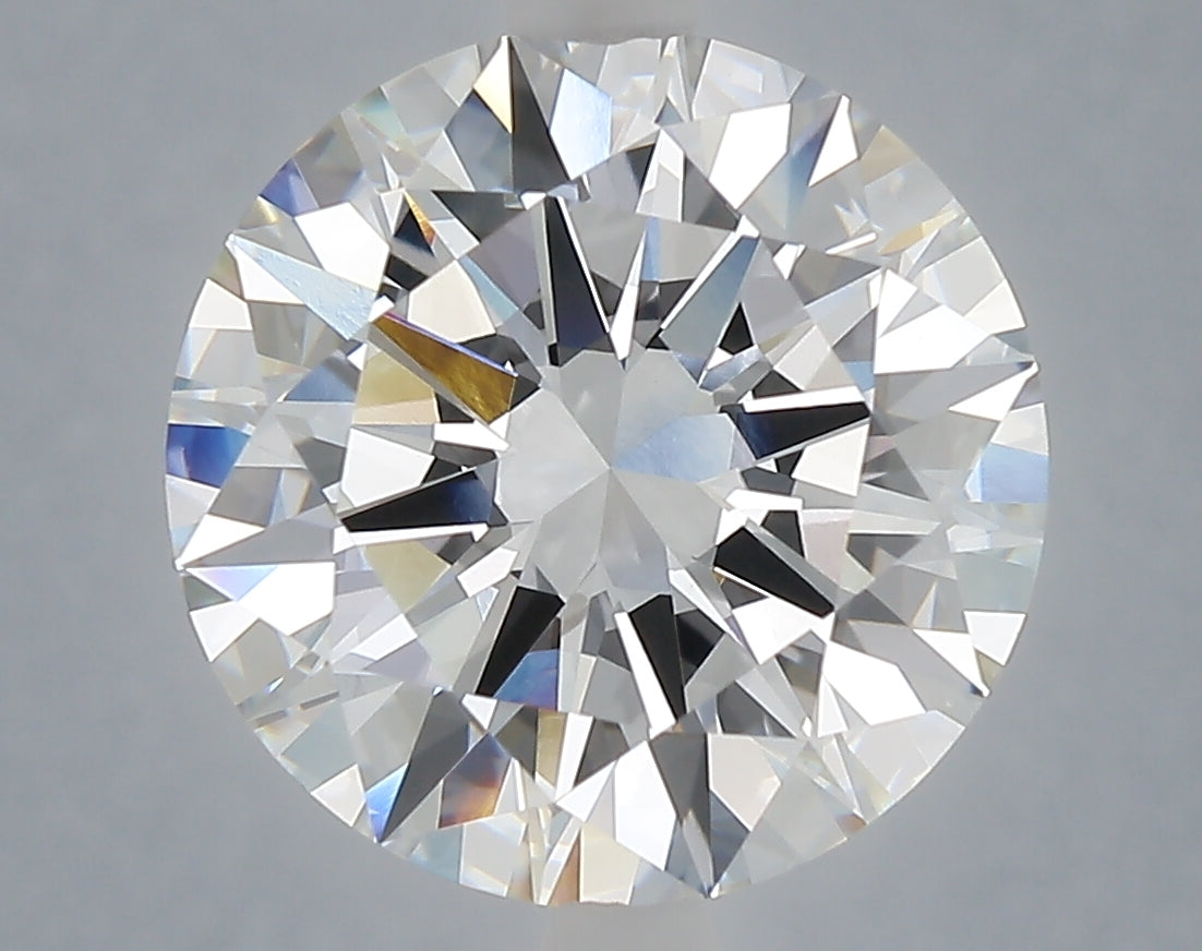 6.07 carat round lab grown diamond F color VVS2 clarity