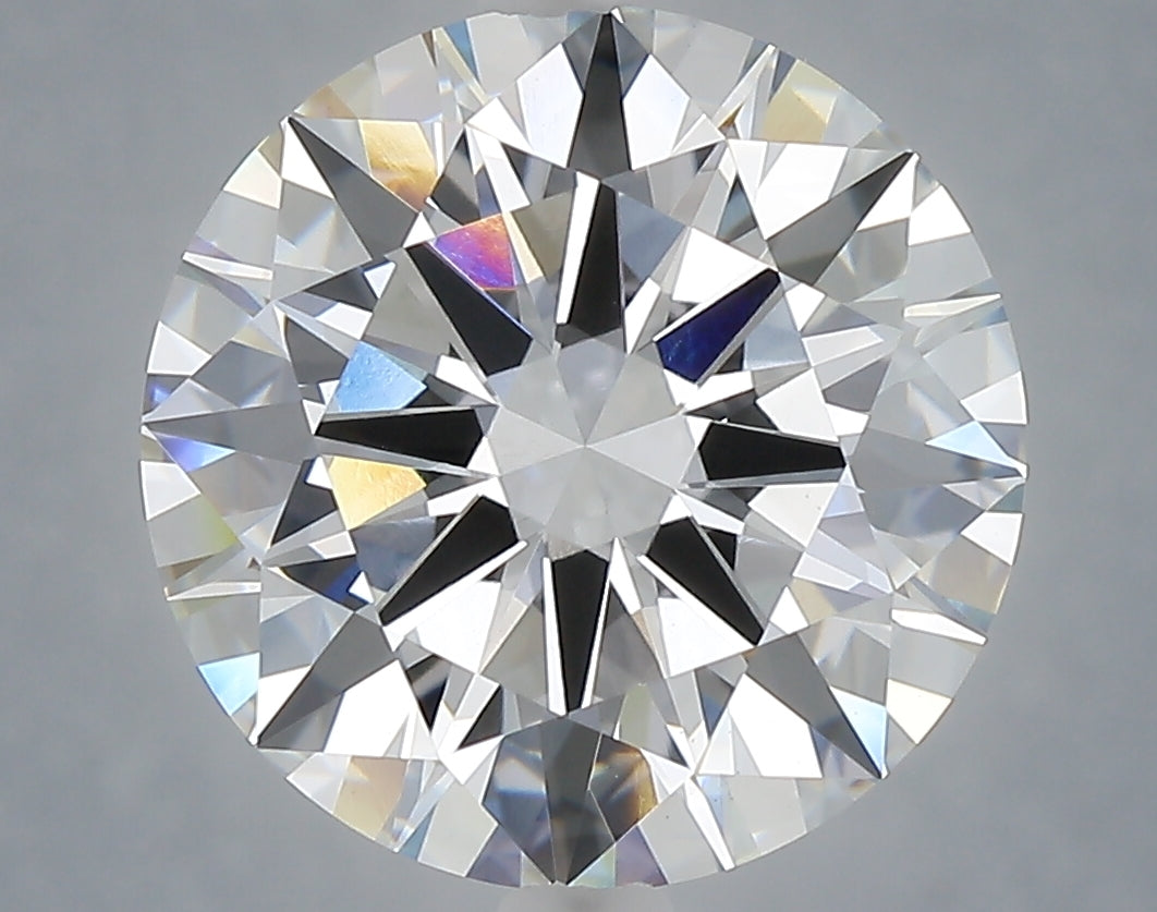 6.08 carat round lab grown diamond E color VVS2 clarity