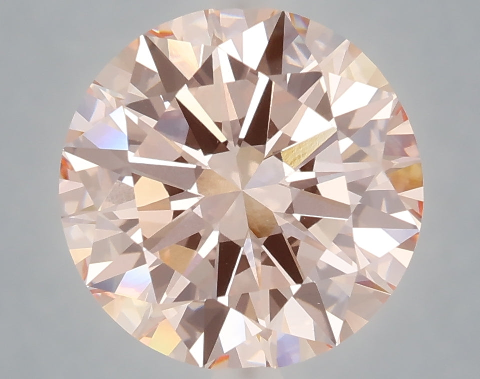 5.02 carat fancy intense pink round lab grown diamond VS1 clarity