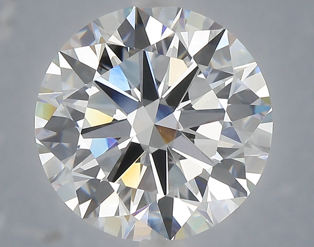 6.03 carat round lab grown diamond F color VVS2 clarity
