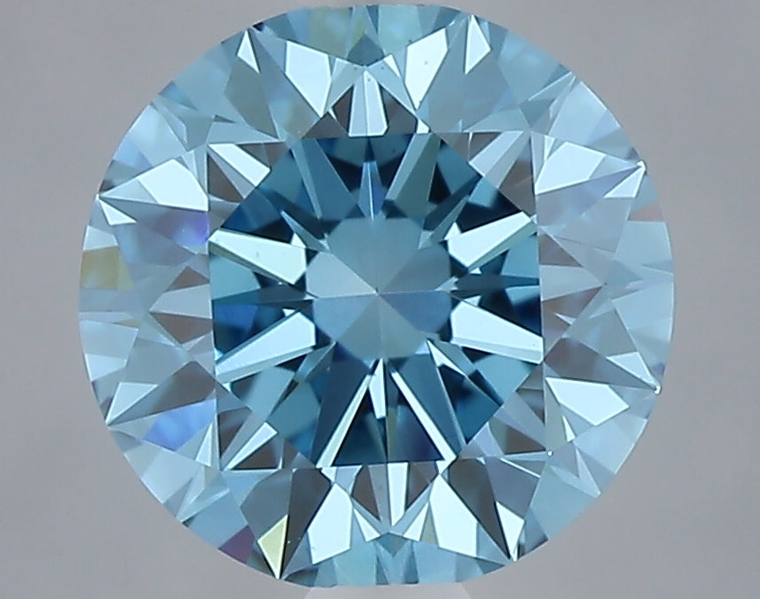 1.10 carat fancy vivid blue round lab grown diamond VS1 clarity