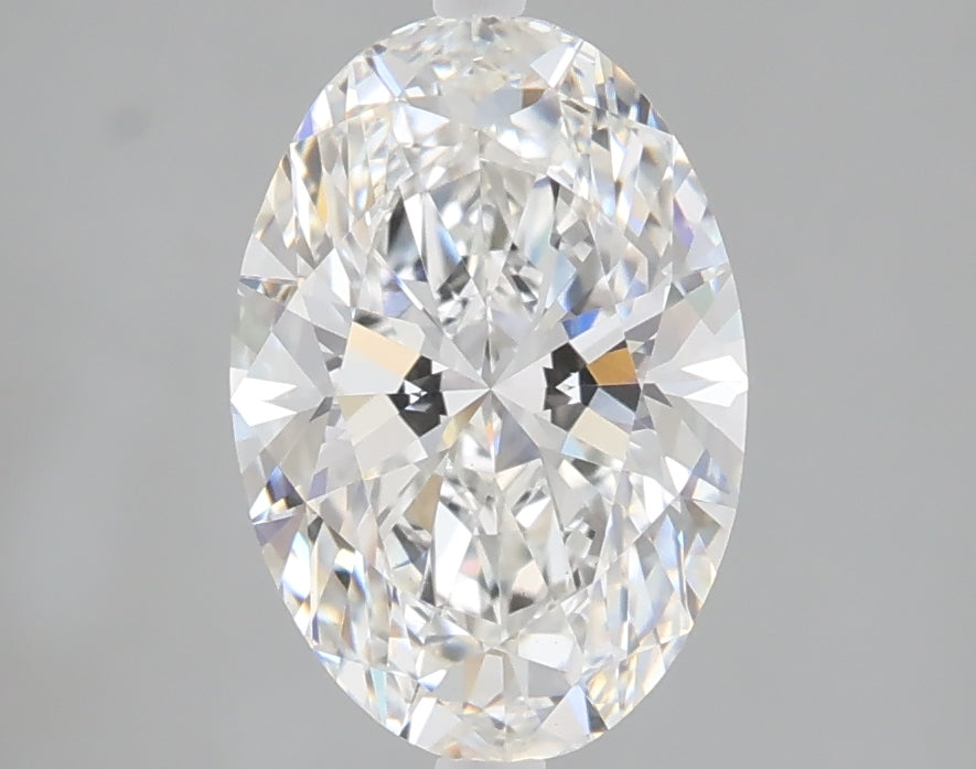 2.06 carat oval lab grown diamond F color VVS2 clarity