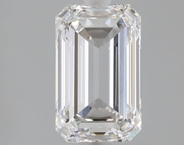 0.90 carat emerald lab grown diamond E color VVS2 clarity