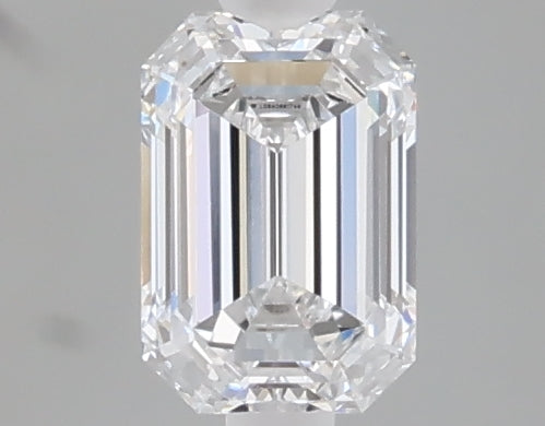 0.53 carat emerald lab grown diamond D color VVS2 clarity