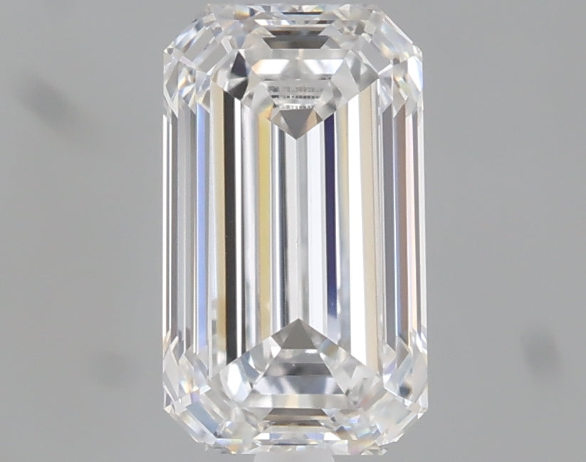 0.88 carat emerald lab grown diamond E color VVS2 clarity