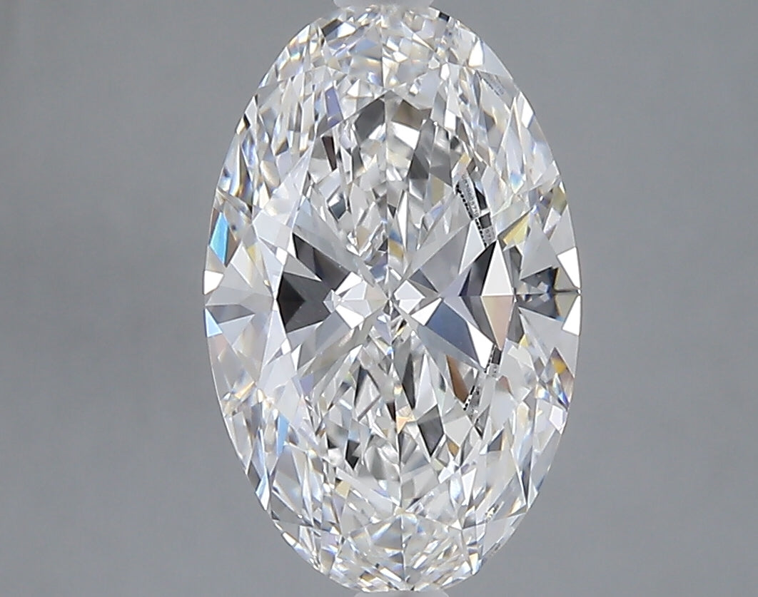 2.56 carat oval lab grown diamond E color VVS2 clarity
