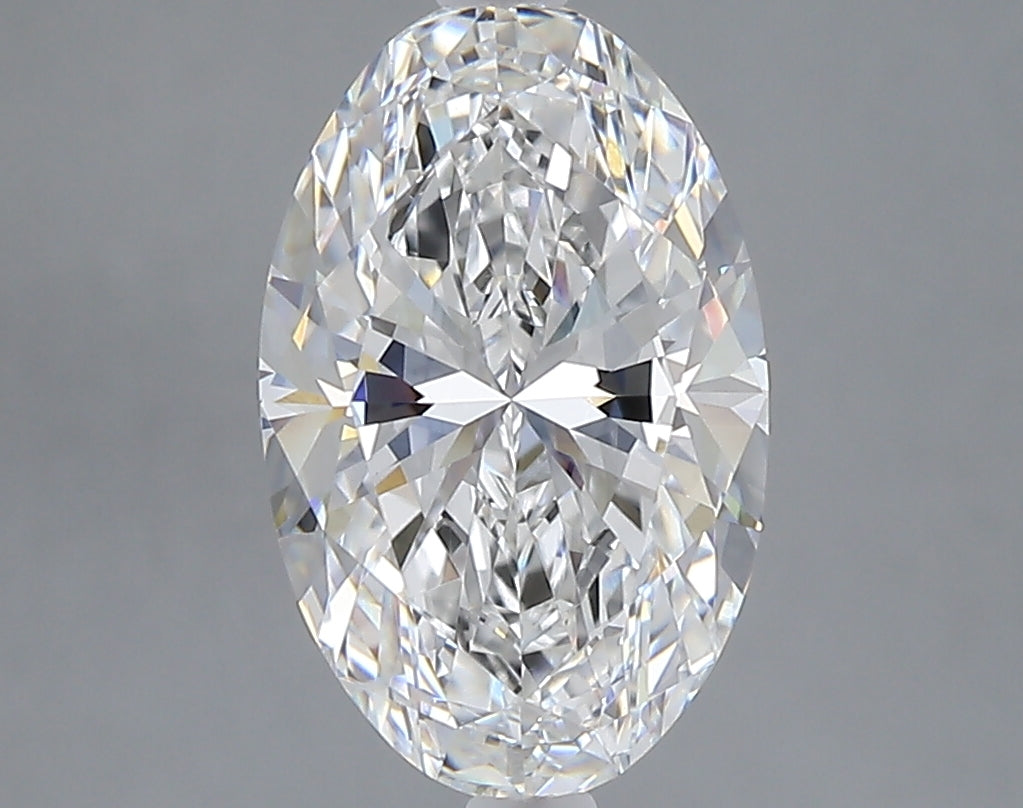 2.56 carat oval lab grown diamond E color VVS2 clarity