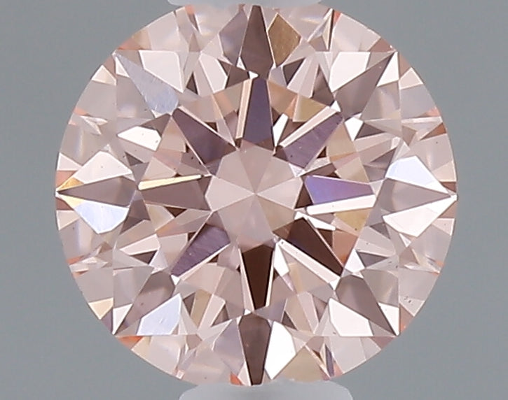0.39 carat fancy intense pink round lab grown diamond VS1 clarity