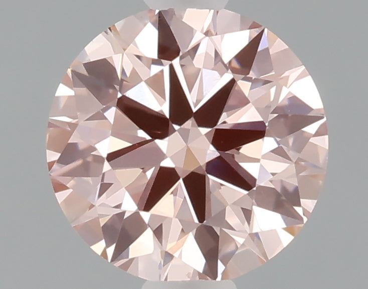 0.81 carat fancy intense pink round lab grown diamond VS1 clarity