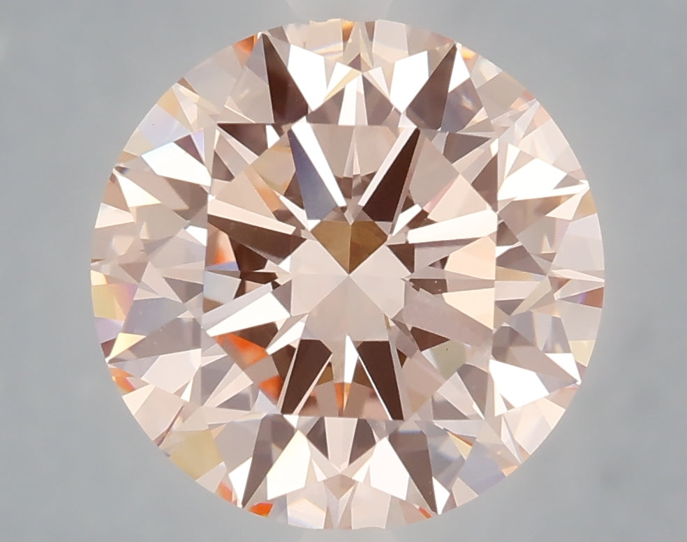 5.08 carat fancy intense pink round lab grown diamond VVS2 clarity