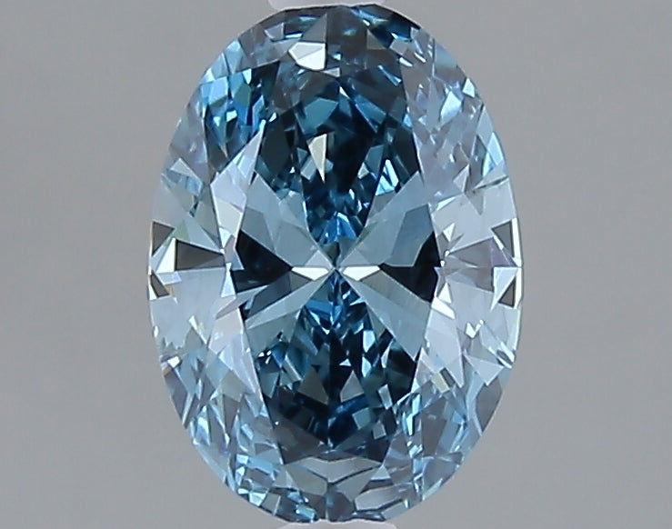 1.09 carat fancy vivid blue oval lab grown diamond VVS2 clarity