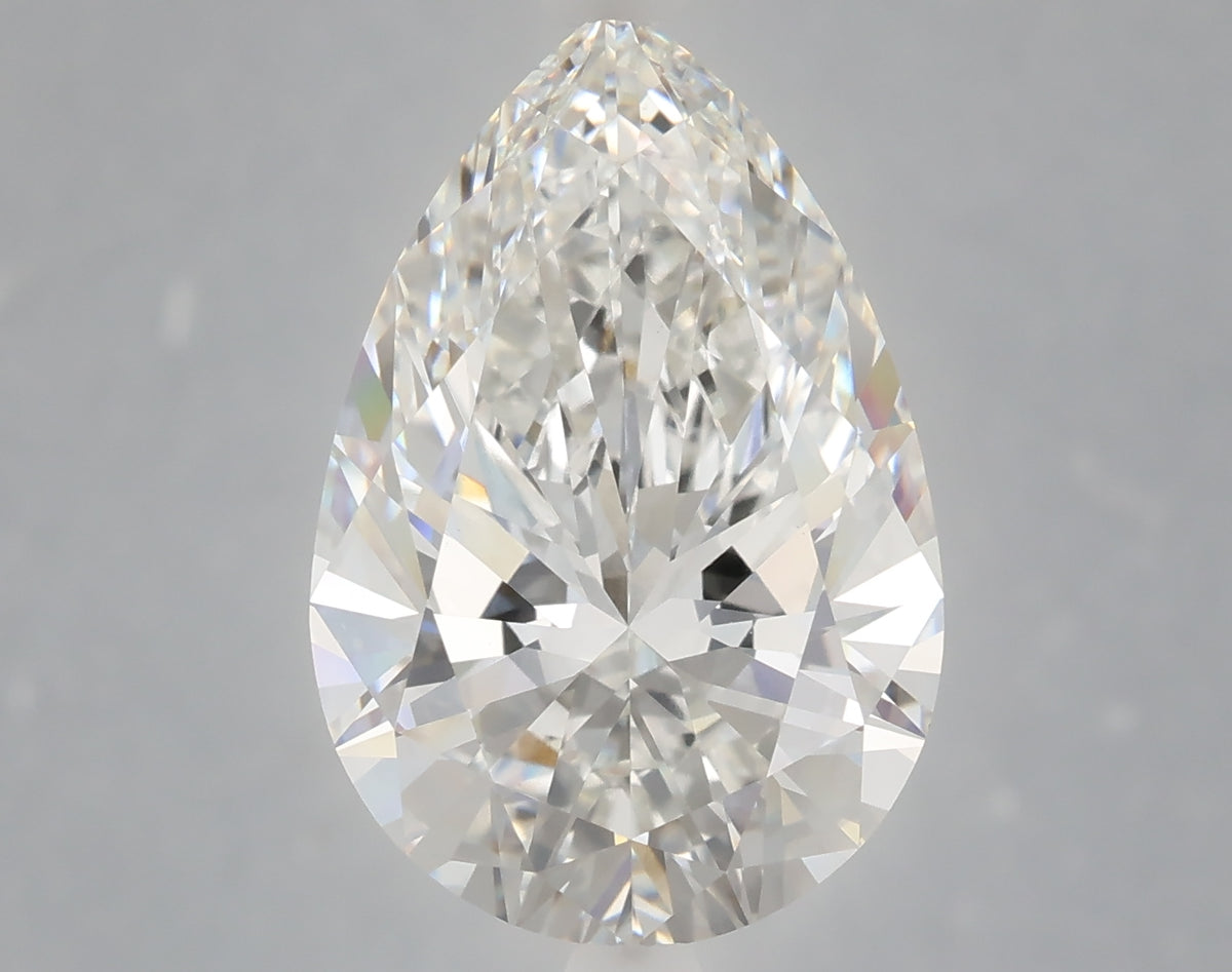 6.01 carat pear lab grown diamond F color VVS2 clarity