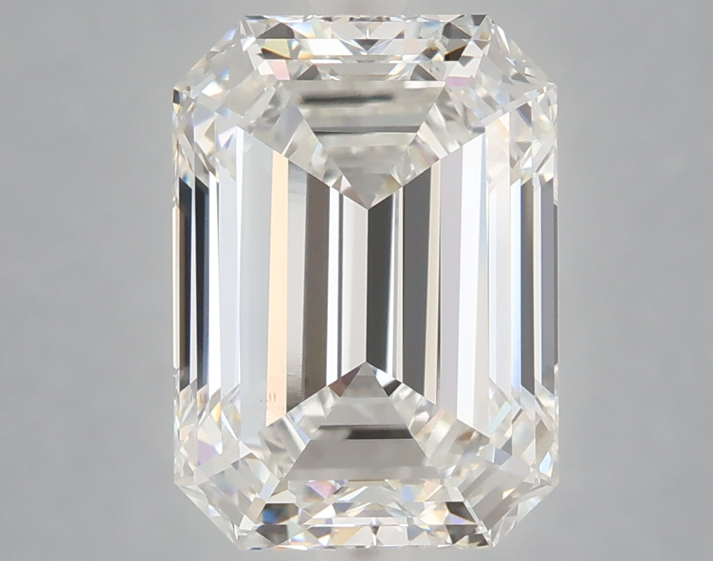 5.02 carat emerald lab grown diamond F color VS1 clarity