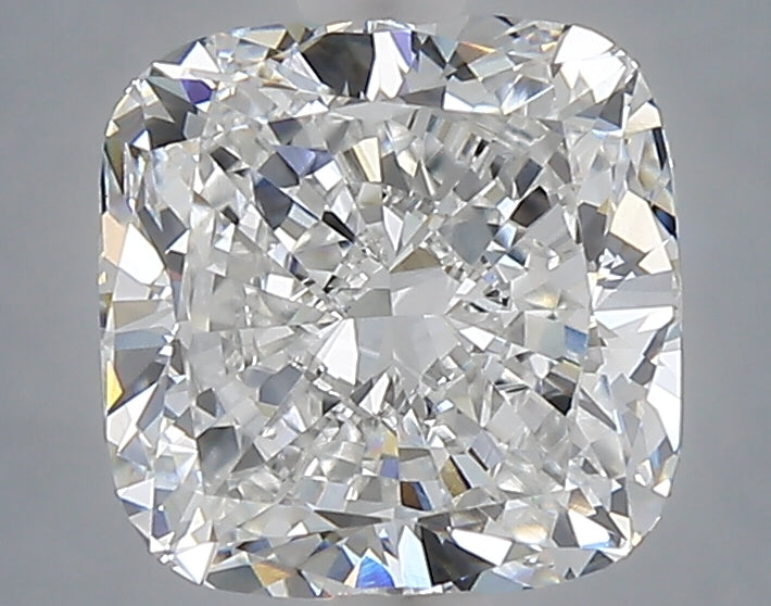 2.58 carat cushion lab grown diamond E color VVS2 clarity