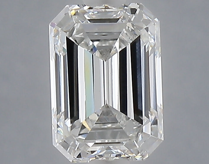 1.57 carat emerald lab grown diamond E color VVS2 clarity
