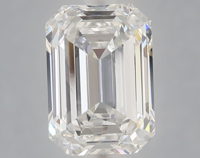 1.53 carat emerald lab grown diamond E color VVS2 clarity