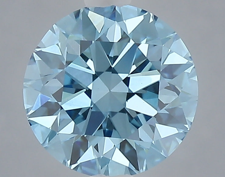 1.50 carat fancy vivid blue round lab grown diamond VVS2 clarity