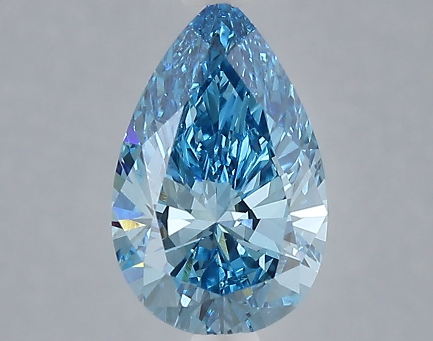 1.51 carat fancy vivid blue pear lab grown diamond VVS2 clarity