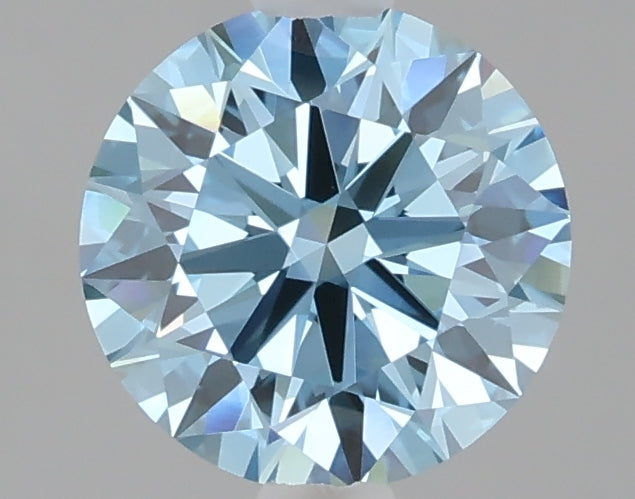 1.53 carat fancy vivid blue round lab grown diamond VVS2 clarity