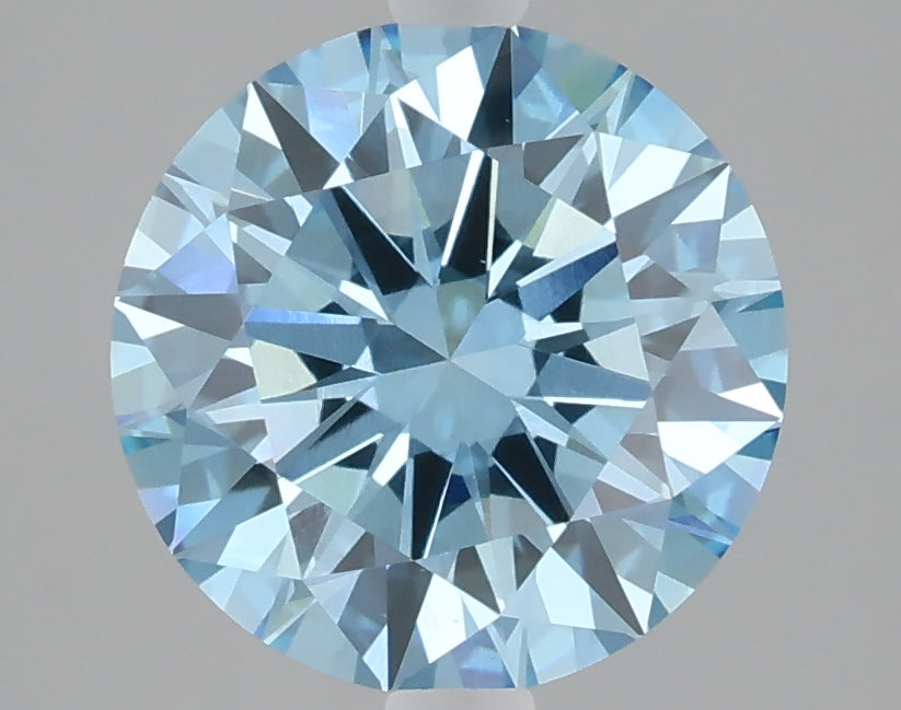 3.06 carat fancy vivid blue round lab grown diamond VS1 clarity