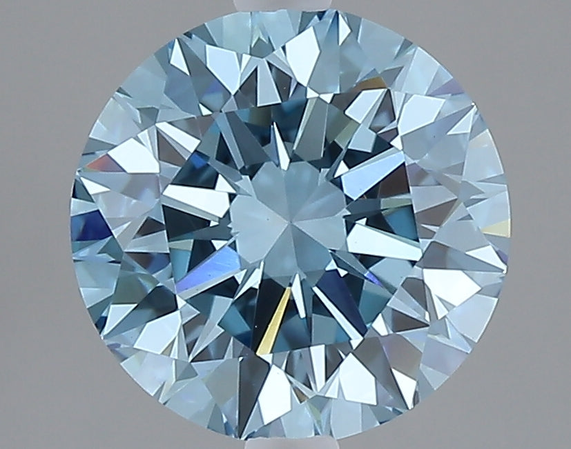 3.02 carat fancy vivid blue round lab grown diamond VS2 clarity