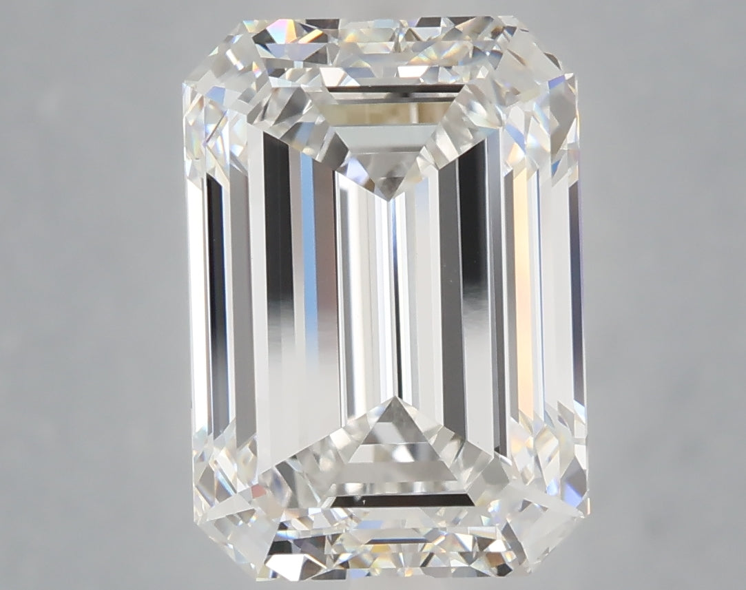 6.08 carat emerald lab grown diamond F color VVS2 clarity