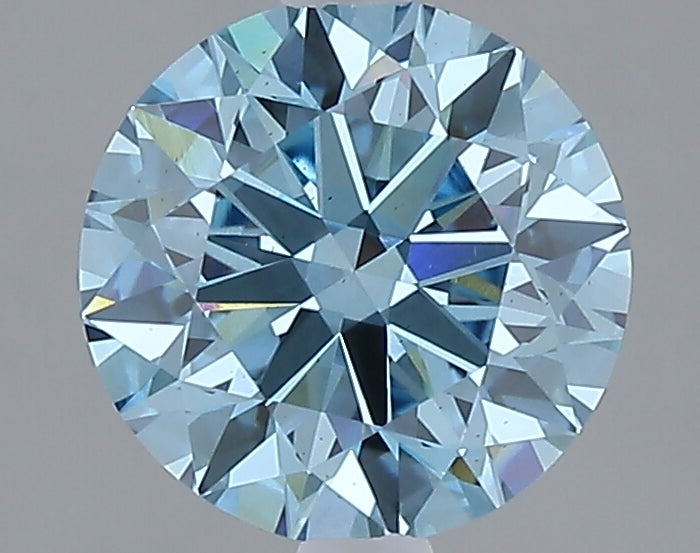 2.01 carat fancy vivid blue round lab grown diamond VS2 clarity