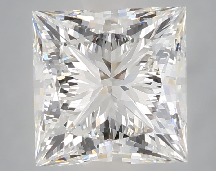 2.57 carat princess lab grown diamond E color VVS2 clarity