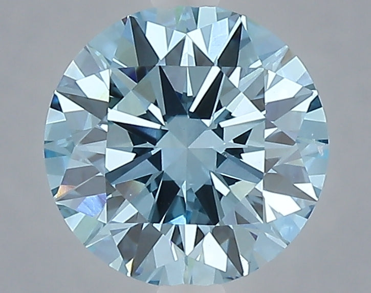 2.02 carat fancy vivid blue round lab grown diamond VVS2 clarity