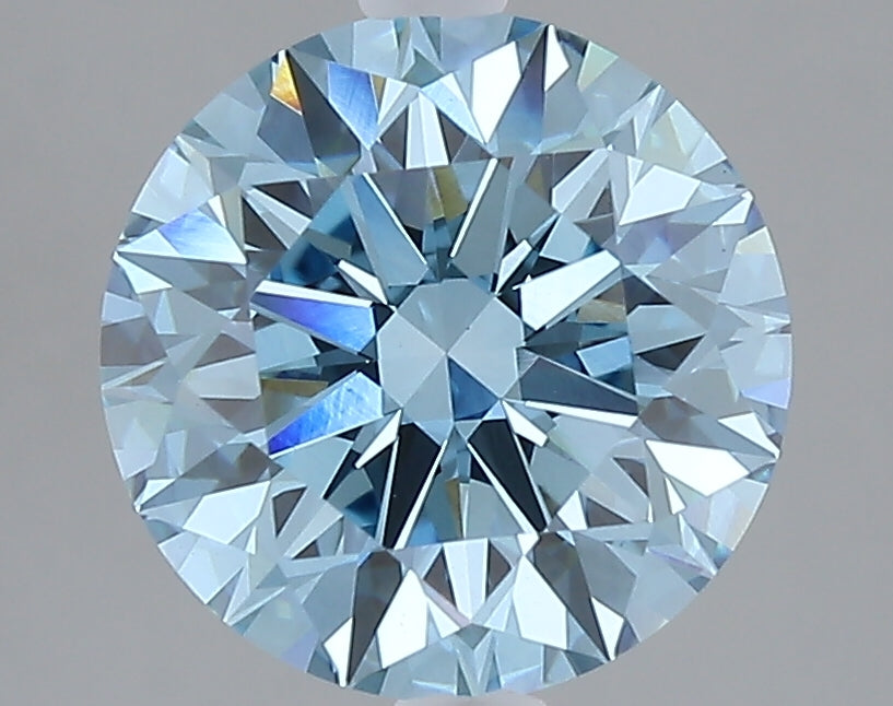 3.01 carat fancy vivid blue round lab grown diamond VVS2 clarity