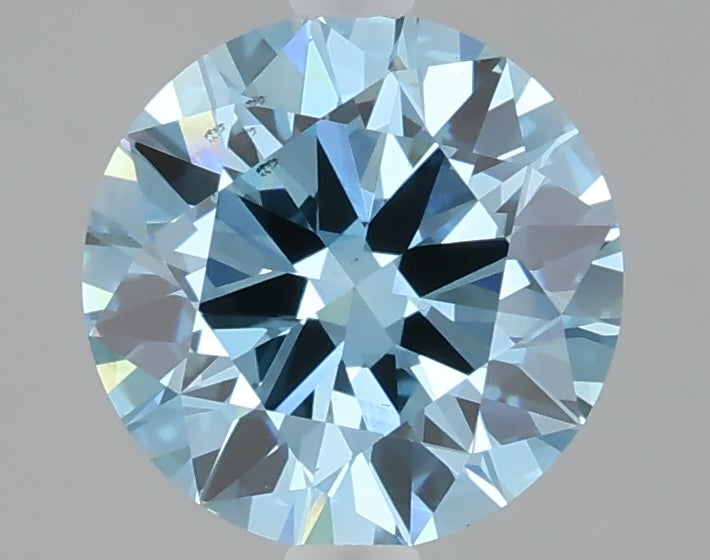2.00 carat fancy vivid blue round lab grown diamond VS2 clarity