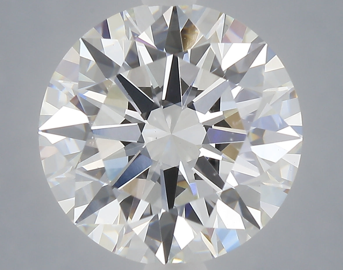 4.09 carat round lab grown diamond F color VVS2 clarity
