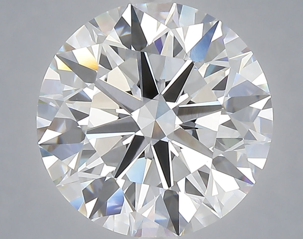 5.02 carat round lab grown diamond F color VVS2 clarity