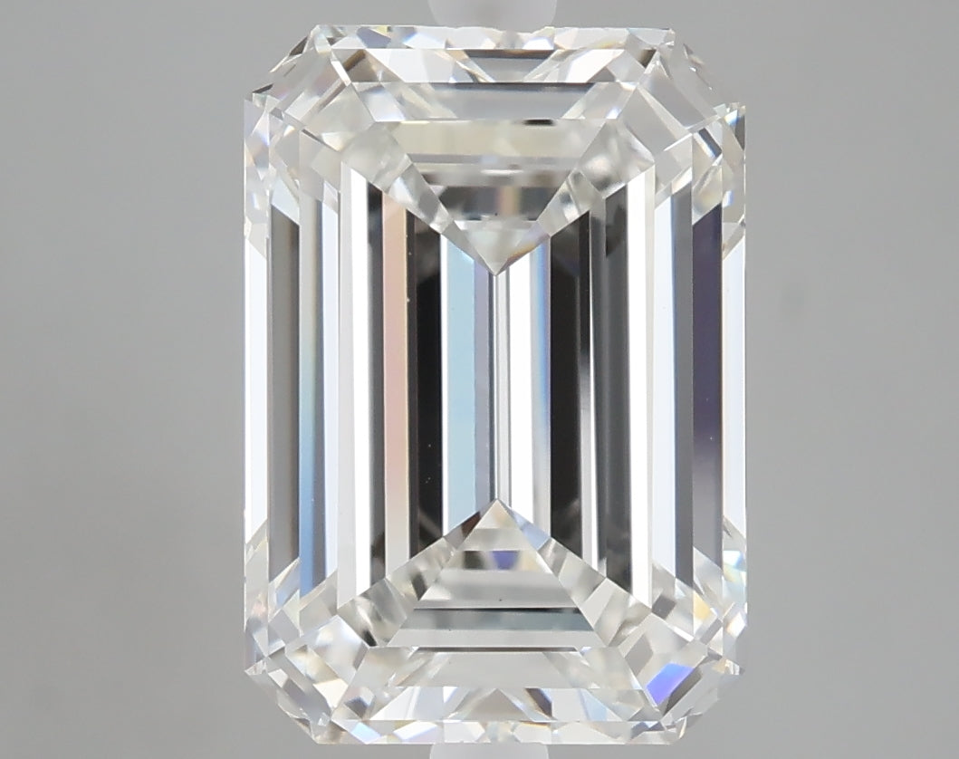 5.10 carat emerald lab grown diamond F color VVS2 clarity